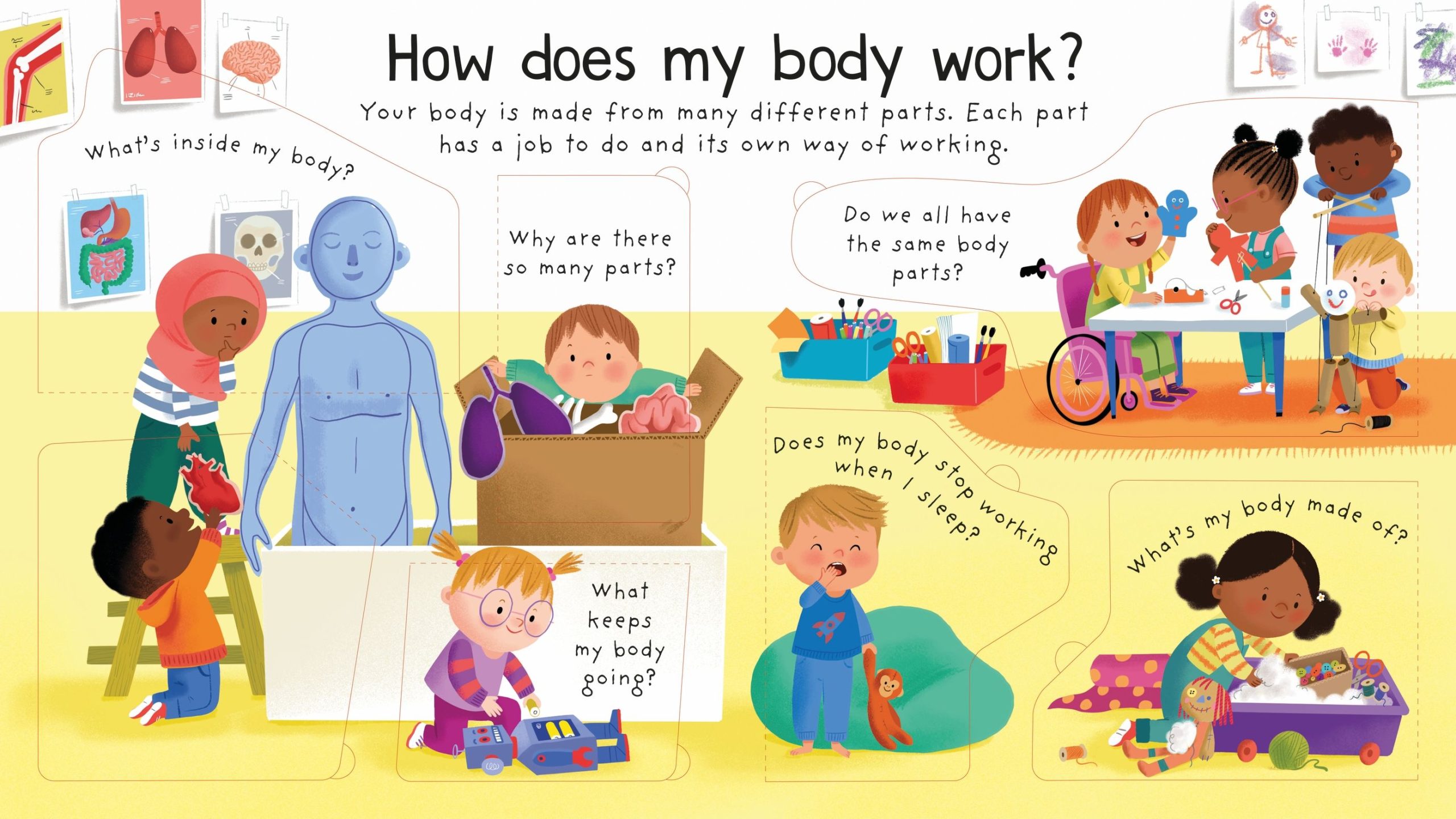 How Does My Body Work?, carte cu clapete, Usborne - imagine 2