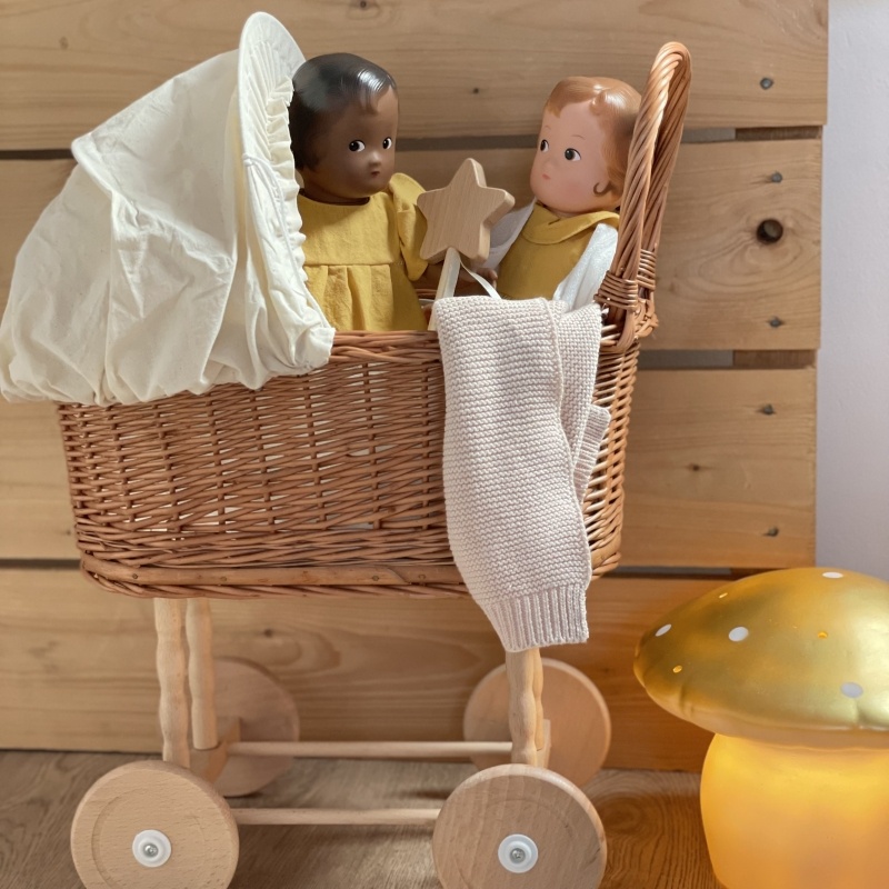 Carucior din nuiele pentru papusi, Egmont Toys - imagine 2