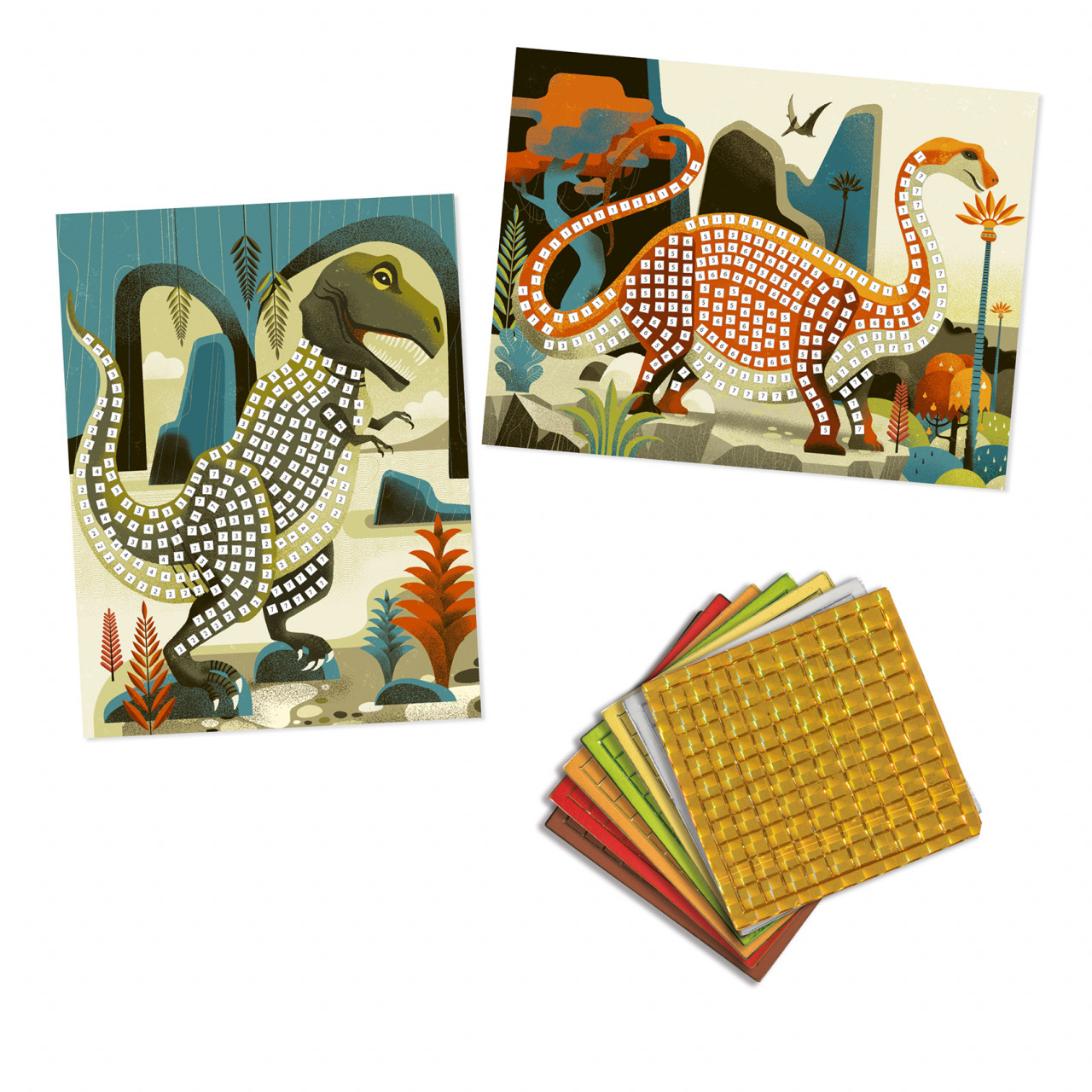 Joc creativ mozaic Dinozauri, Djeco - imagine 4