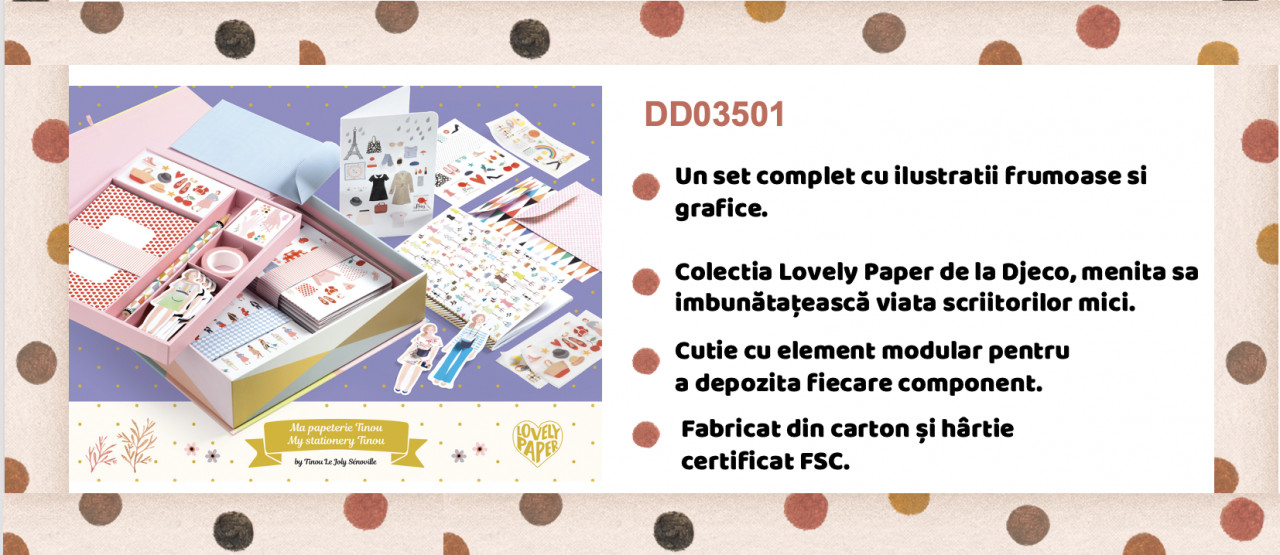 Set papetarie Tinou, Djeco - imagine 3
