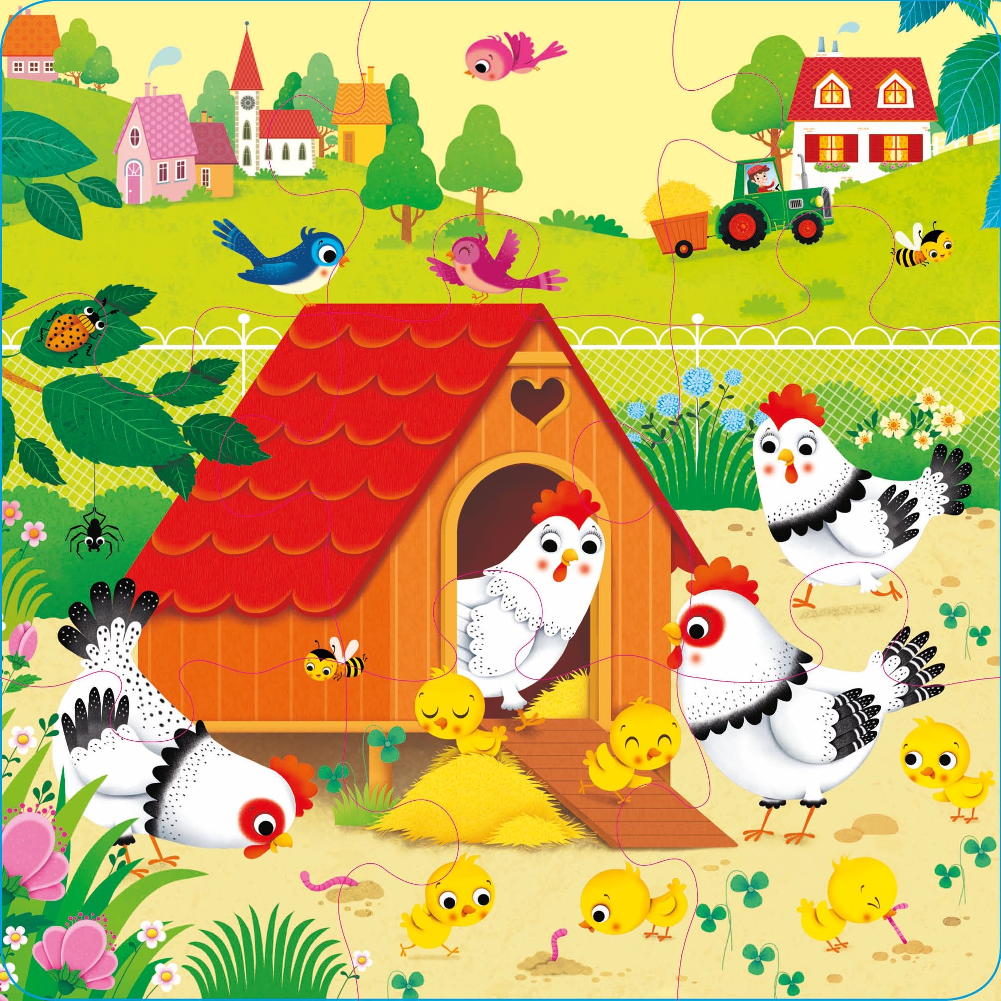 Usborne Book and 3 Jigsaws: On the Farm, carte si puzzle-uri de 9 piese, Usborne - imagine 3