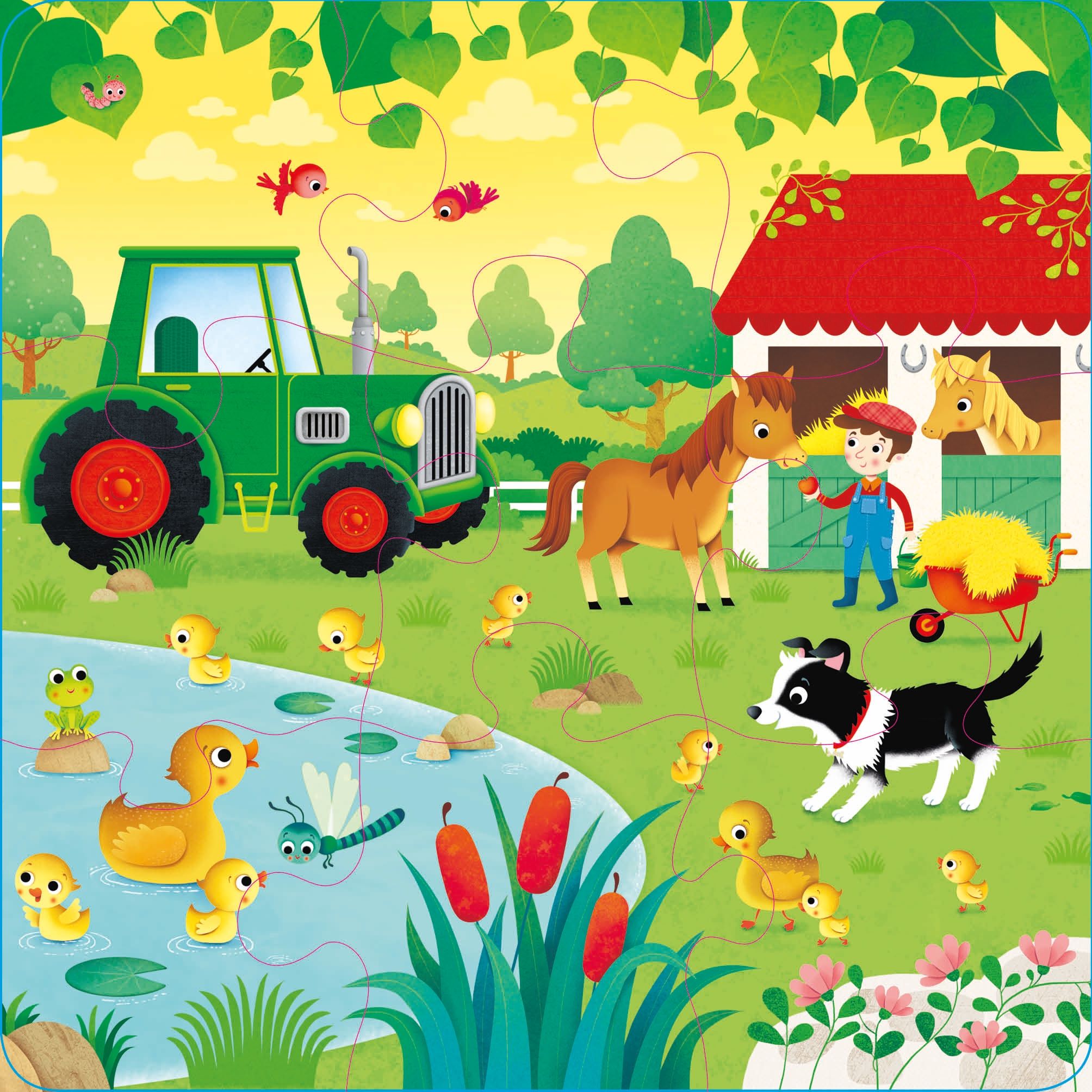 Usborne Book and 3 Jigsaws: On the Farm, carte si puzzle-uri de 9 piese, Usborne - imagine 4