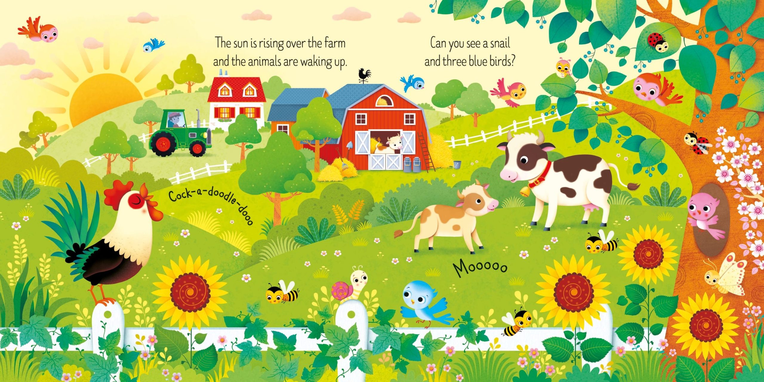 Usborne Book and 3 Jigsaws: On the Farm, carte si puzzle-uri de 9 piese, Usborne - imagine 5